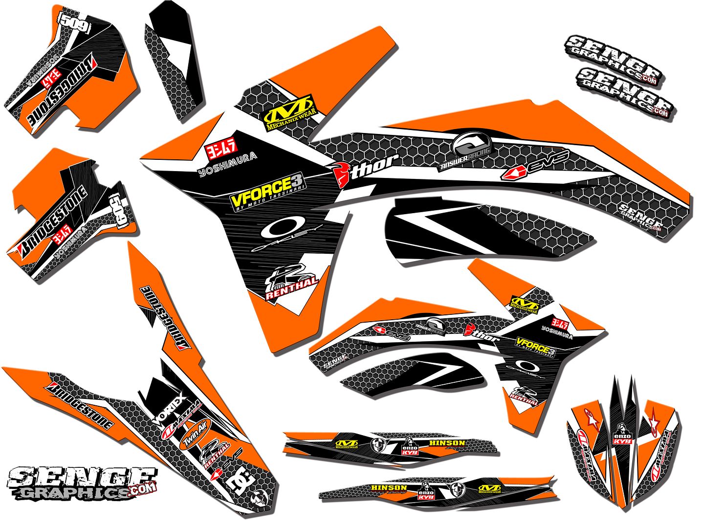 Purchase 2002 KTM SX 125 250 380 400 520 GRAPHICS KIT DECO DECALS